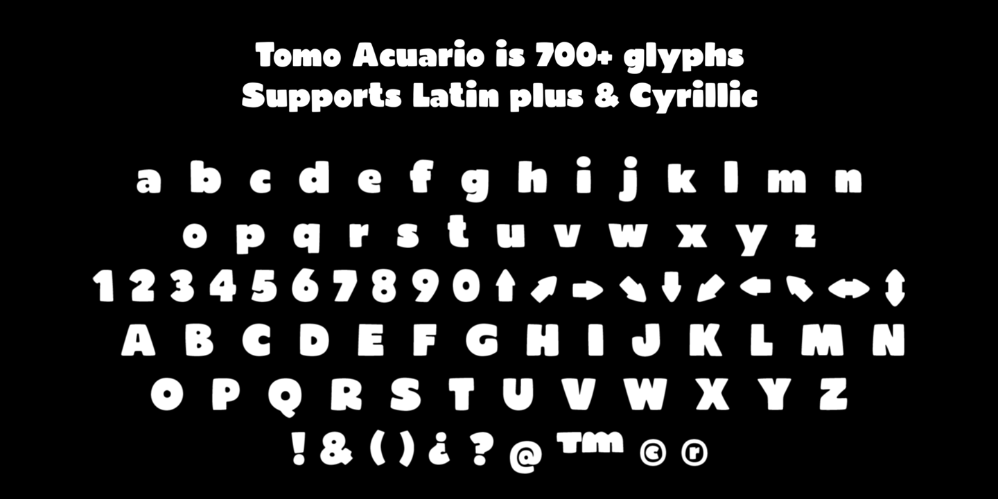 Пример шрифта TOMO Acuario Regular